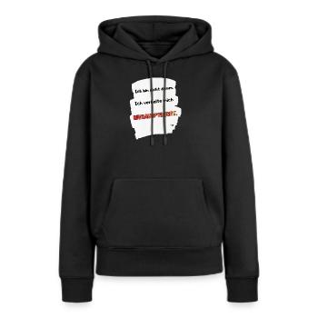 NIVEOPTIMIERT Spruchmotiv - Frauen Premium Bio Hoodie - Schwarz - Vorne - Julia (174cm)