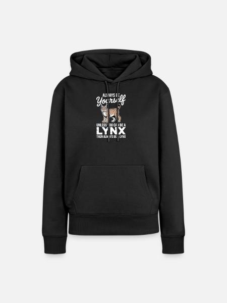 Luchs Sprüche Luchse Lustiges Luchs Geschenk - Frauen Premium Bio Hoodie - Schwarz