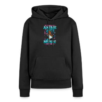 Anime and Music Chibi Black Girl - Frauen Premium Bio Hoodie - Schwarz - Vorne - Julia (174cm)