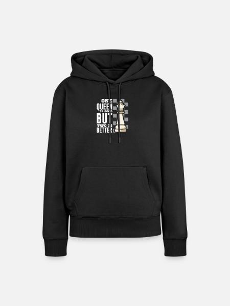 Schach Schachspieler Schachbrett - Frauen Premium Bio Hoodie - Schwarz
