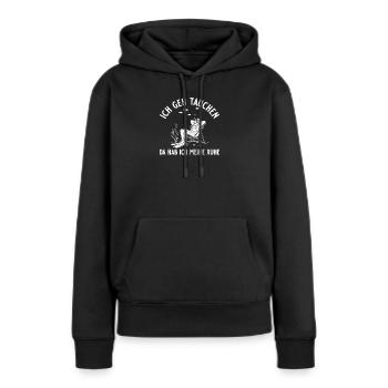 Tauchen Taucher mit Liegestuhl Tauchsport - Frauen Premium Bio Hoodie - Schwarz - Vorne - Julia (174cm)