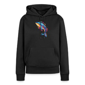Baleine colorée dans l’océan pour les amateurs de mer et - Sweat à capuche Premium bio Femme - noir - Devant - Julia (174cm)