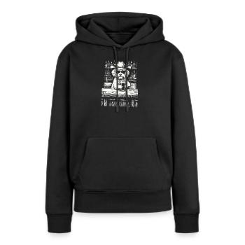 Cowboy Dog Bière Drôle Maltheser - Sweat à capuche Premium bio Femme - noir - Devant - Julia (174cm)
