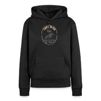 Corbeau Corbeau Drôle - Sweat à capuche Premium bio Femme - noir - Devant - Julia (174cm)