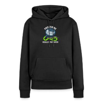 Prochaine Blague Pourrie Chargement Humour - Sweat à capuche Premium bio Femme - noir - Devant - Julia (174cm)