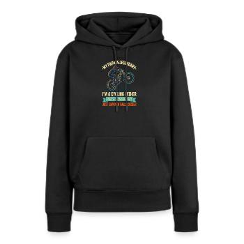 Papa Cycliste Légendaire VTT Rétro - Sweat à capuche Premium bio Femme - noir - Devant - Julia (174cm)