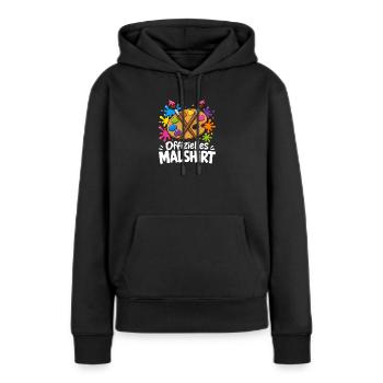 Offizielles Ausmal-Motiv zum Malen Zeichnen und - Frauen Premium Bio Hoodie - Schwarz - Vorne - Julia (174cm)