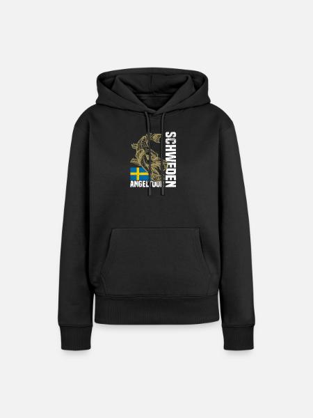 Schweden Angeltour - Frauen Premium Bio Hoodie - Schwarz