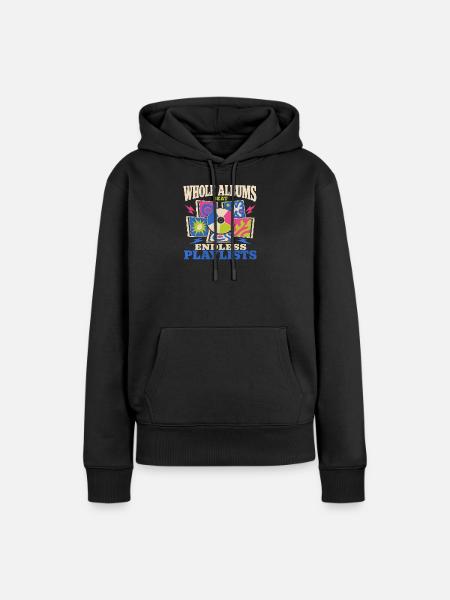 Cd-sammler Kompaktplatte Physisches Medium - Frauen Premium Bio Hoodie - Schwarz