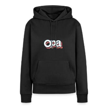 Opa Retro: Bester Opa Geburtstag Bald Opa Erster - Frauen Premium Bio Hoodie - Schwarz - Vorne - Julia (174cm)