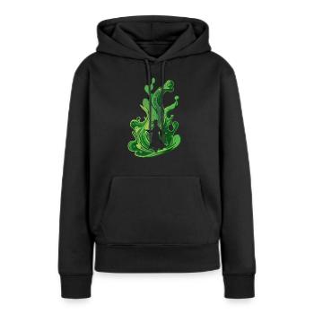 Stade du magicien magicien - Sweat à capuche Premium bio Femme - noir - Devant - Julia (174cm)