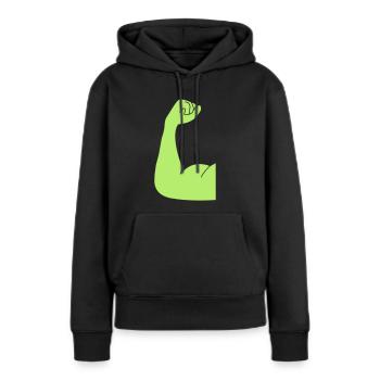 fit - Sweat à capuche Premium bio Femme - noir - Devant - Julia (174cm)