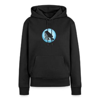 Rummel Lukas Achterbahn - Frauen Premium Bio Hoodie - Schwarz - Vorne - Julia (174cm)