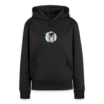 Astronaut Raumfahrt - Frauen Premium Bio Hoodie - Schwarz - Vorne - Julia (174cm)