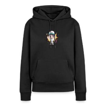 Baseball Battes de baseball - Sweat à capuche Premium bio Femme - noir - Devant - Julia (174cm)