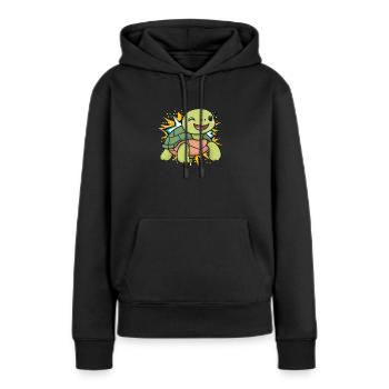 Turtle Schildkröten Uralt - Frauen Premium Bio Hoodie - Schwarz - Vorne - Julia (174cm)