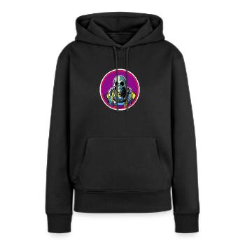 Squelette dans une combinaison spatiale - Sweat à capuche Premium bio Femme - noir - Devant - Julia (174cm)