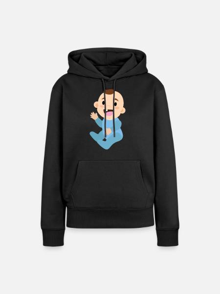 Baby Junge - Frauen Premium Bio Hoodie - Schwarz