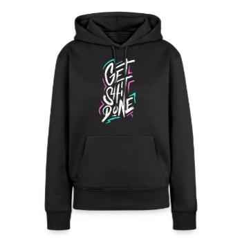 Faites de la merde - Sweat à capuche Premium bio Femme - noir - Devant - Julia (174cm)