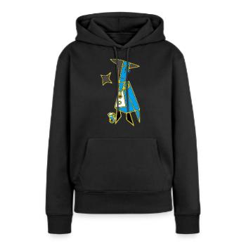 Charakter ireal - Frauen Premium Bio Hoodie - Schwarz - Vorne - Julia (174cm)