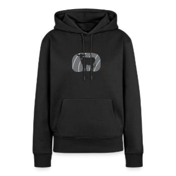 Viande végétalienne à base de plantes - Sweat à capuche Premium bio Femme - noir - Devant - Julia (174cm)