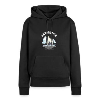 Antarctique - Le continent international - Sweat à capuche Premium bio Femme - noir - Devant - Julia (174cm)