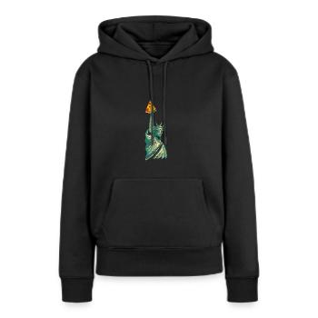 Freiheitsstatue Mit Pizza-Fackel Kunstwerk New - Frauen Premium Bio Hoodie - Schwarz - Vorne - Julia (174cm)