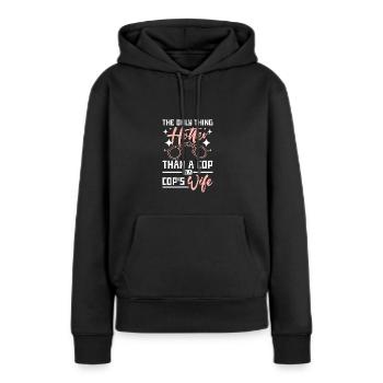 La seule chose plus sexy qu’un flic, c’est la femme d’un flic - Sweat à capuche Premium bio Femme - noir - Devant - Julia (174cm)