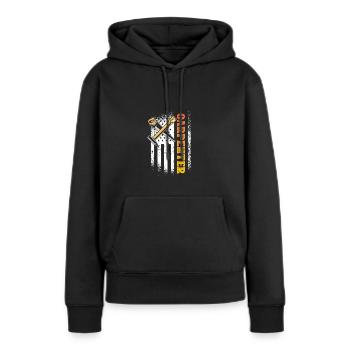 Lustige Schreiner Handwerker Werkzeug Spaß Liebhab - Frauen Premium Bio Hoodie - Schwarz - Vorne - Julia (174cm)