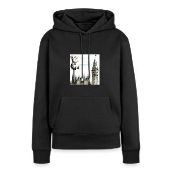 Big Ben's Zeitwächter Maus - Frauen Premium Bio Hoodie - Schwarz - Vorne - Julia (174cm)