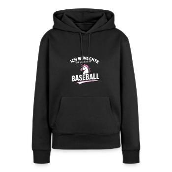 Baseball-Einhorn Fan Spiel Magie Shirt Idee - Frauen Premium Bio Hoodie - Schwarz - Vorne - Julia (174cm)