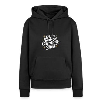Letztes Camping-Shirt Camper Zelten Wandern - Frauen Premium Bio Hoodie - Schwarz - Vorne - Julia (174cm)