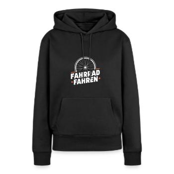 Fahrradfreude Radsport Liebe Radler Geschenk - Frauen Premium Bio Hoodie - Schwarz - Vorne - Julia (174cm)