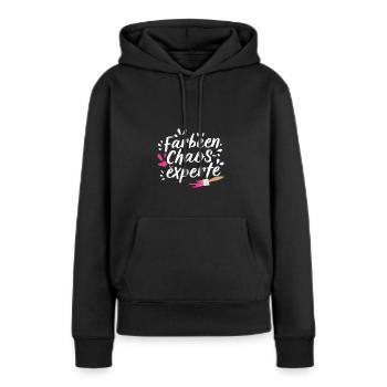 Erzieher-Farben-Chaos-Experte T-Shirt Bunt Spaß - Frauen Premium Bio Hoodie - Schwarz - Vorne - Julia (174cm)