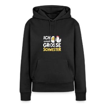 Große Schwester Geschenkidee Schwangerschaft - Frauen Premium Bio Hoodie - Schwarz - Vorne - Julia (174cm)