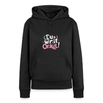 Du wirst Onkel Mädchen! Überraschung Baby Ankunft - Frauen Premium Bio Hoodie - Schwarz - Vorne - Julia (174cm)