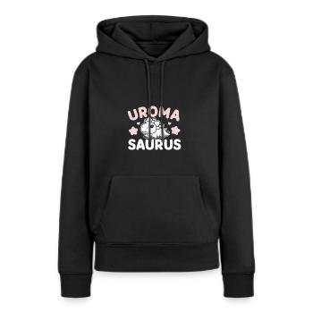Uroma-Saurus Baby Pink Beste Uroma Geburtstag - Frauen Premium Bio Hoodie - Schwarz - Vorne - Julia (174cm)