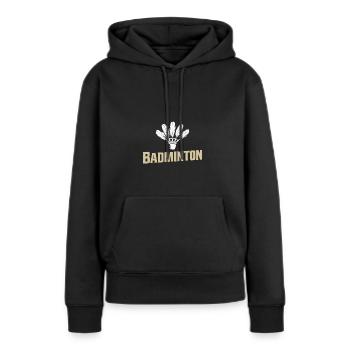 Badminton Retro Sport Vintage Federball Fan - Frauen Premium Bio Hoodie - Schwarz - Vorne - Julia (174cm)