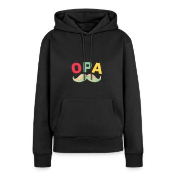 Opa Mustache Bester Opa Geburtstag Du wirst Opa - Frauen Premium Bio Hoodie - Schwarz - Vorne - Julia (174cm)