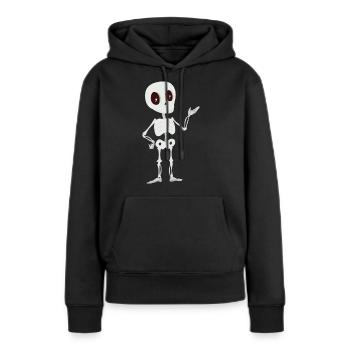squelette - Sweat à capuche Premium bio Femme - noir - Devant - Julia (174cm)