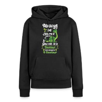 Urzeit Stegosaurus Rex Raptor - Frauen Premium Bio Hoodie - Schwarz - Vorne - Julia (174cm)
