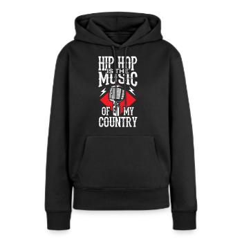 Le hip hop est la musique de mon pays - Sweat à capuche Premium bio Femme - noir - Devant - Julia (174cm)