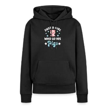 Cochons Cochons - Sweat à capuche Premium bio Femme - noir - Devant - Julia (174cm)