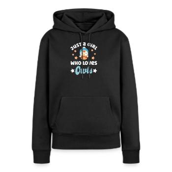 Hiboux hiboux - Sweat à capuche Premium bio Femme - noir - Devant - Julia (174cm)