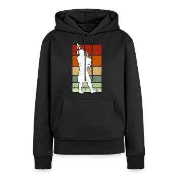 Dudelsack Dudelsack Dudelsack - Frauen Premium Bio Hoodie - Schwarz - Vorne - Julia (174cm)
