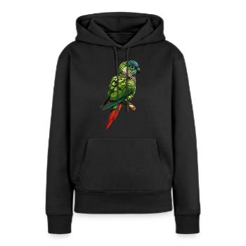 Grünwangen-Conure Niedlicher Conure-Papagei - Frauen Premium Bio Hoodie - Schwarz - Vorne - Julia (174cm)