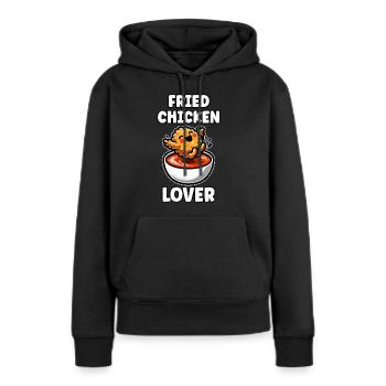 Poulet frit Ailes de poulet Poulet Cadeau - Sweat à capuche Premium bio Femme - noir - Devant - Julia (174cm)