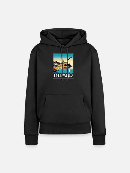 DINARD - Frauen Premium Bio Hoodie - Schwarz