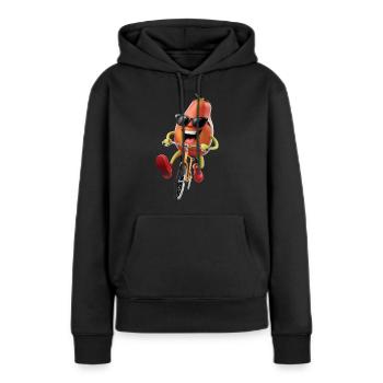 Papaya Radfahren auf dem Fahrrad Geschenk - Frauen Premium Bio Hoodie - Schwarz - Vorne - Julia (174cm)