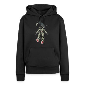 Astronaute mort - Sweat à capuche Premium bio Femme - noir - Devant - Julia (174cm)
